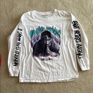 PacSun White Long Sleeve Tee with Graphic Print